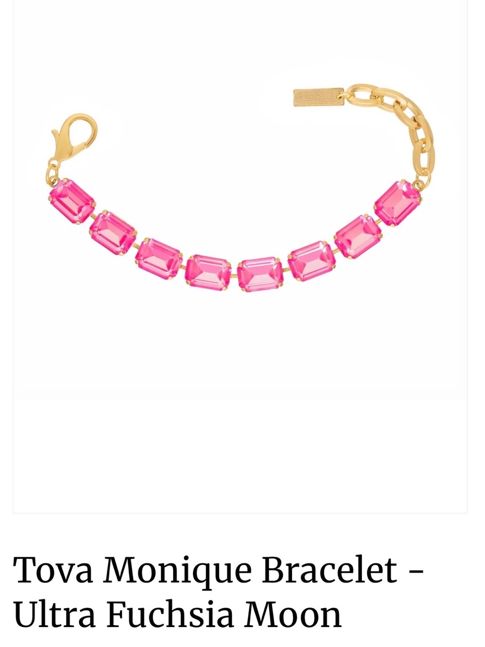 TOVA Monique Ultra Fuchsia Moon Bracelet - Gold Tone